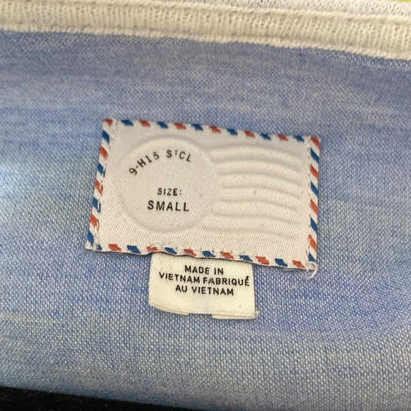 Anthropologie Postmark Yellow Stripe Linen Top - Picture 7 of 10